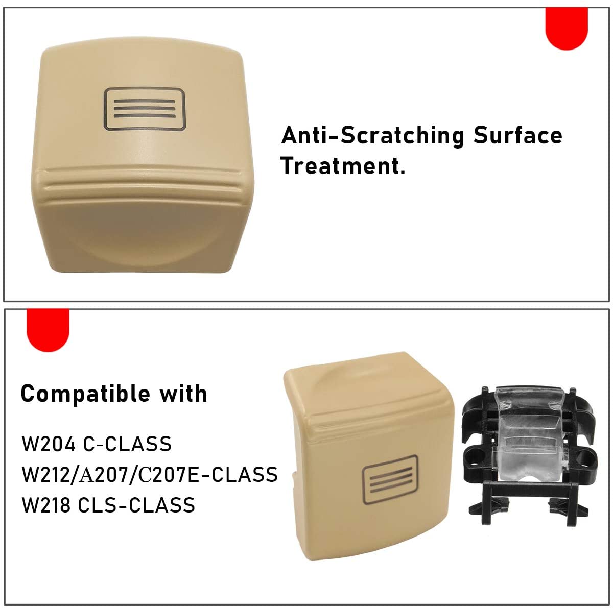 For Mercedes Benz Sunroof Power Window Switch Button Covers Replacement | YDSSTORE