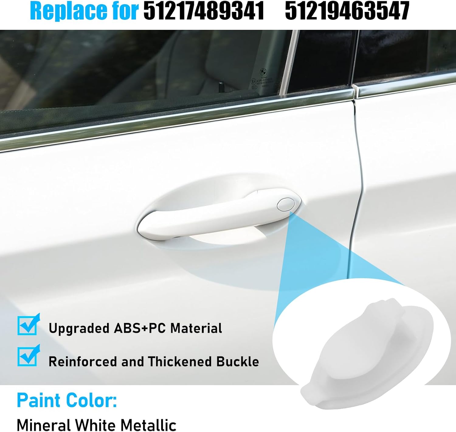 ForBMW 3 5 6 8 M8 X3 X4 X5 X6 X7 Door Handle Key Hole Cover White | YDSSTORE