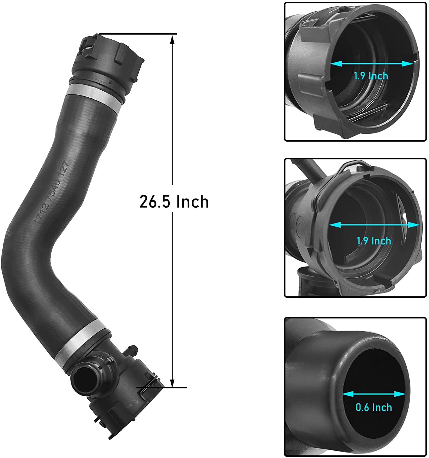 For BMW 1'/3'/X1/Z4 Upper Radiator Hose - 17127540127 | YDSSTORE