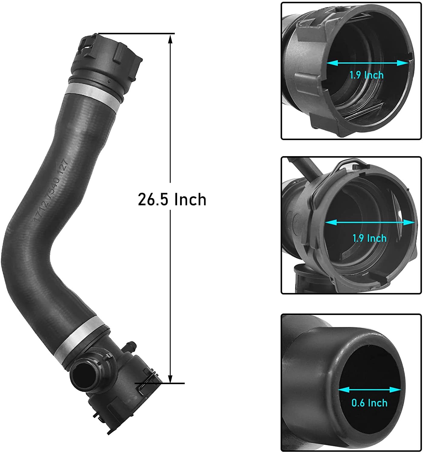 For BMW 1'/3'/X1/Z4 Upper Radiator Hose - 17127540127 | YDSSTORE