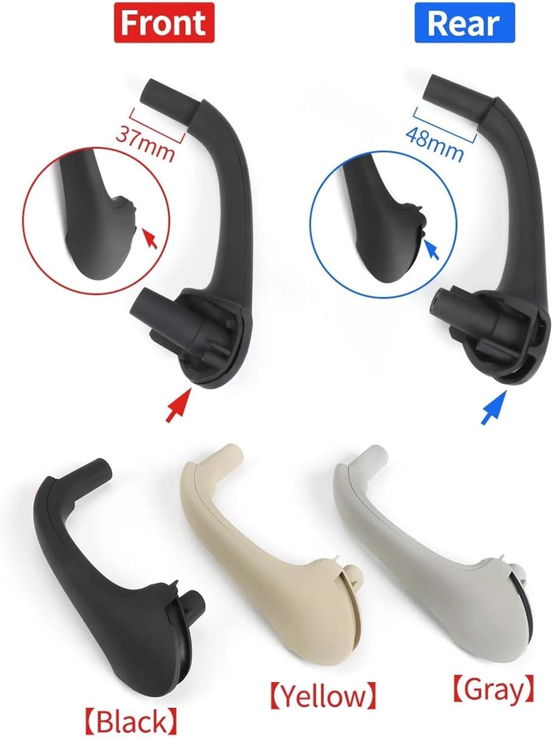 Car Interior Door Handles Car Front Rear Left Right Interior Inner Door Pull Carrier Covers Handles Trim for Mercedes for W203 C-Class 2038100151