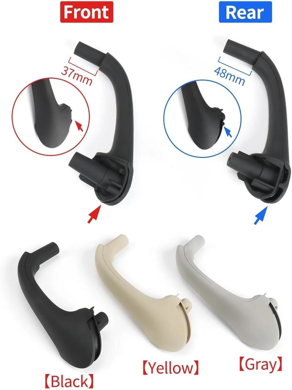 Car Interior Door Handles Car Front Rear Left Right Interior Inner Door Pull Carrier Covers Handles Trim for Mercedes for W203 C-Class 2038100151