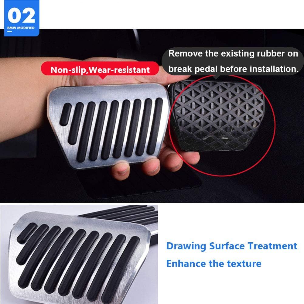 YDSSTORE  Compatible with BMW Pedal Covers. No Drill Break Pedal Cover Anti-Slip Gas (1' F20/2' F22/3' F30 G20/4' F32/5' G30/6' F12 G32/7' G11 G12/X3 G01/X4 G02/X5 F15 G05/X6 F16 G06/X7 G07)-autoydsstore
