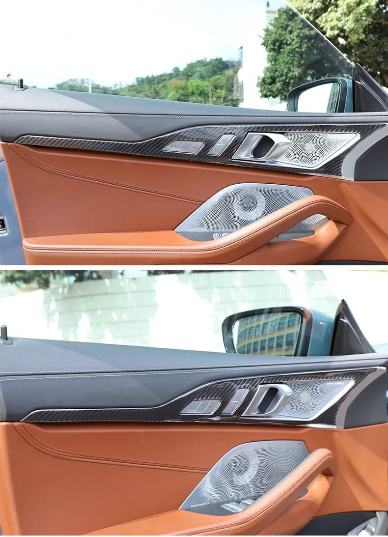 YDSSTORE Inner Door Handle Panel Frame Sticker Trim Soft Carbon Fiber 2PCS Compatible with BMW 8 Series G14 G15 2019-2022 Door Panel Decoration Sticker Accessories