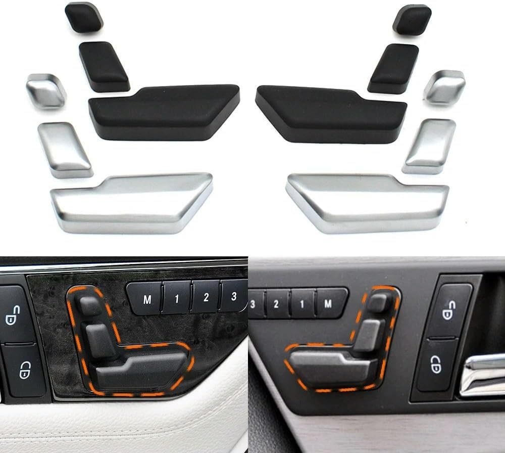 Button Trim Cover for Mercedes-Benz C/GLK/E Class W204 C204 X204 W212 W207 W166. Car Front Seat Headrest Button Switch Control Button