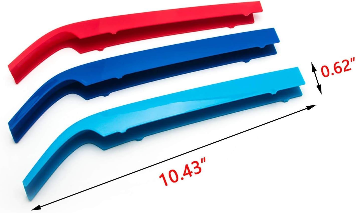 YDSSTORE M-Colored Tri Grille Insert Trim Strips for BMW G11 7 Series LCI (2020-up) | Compatible with 8-Beam Front Kidney Grilles-autoydsstore