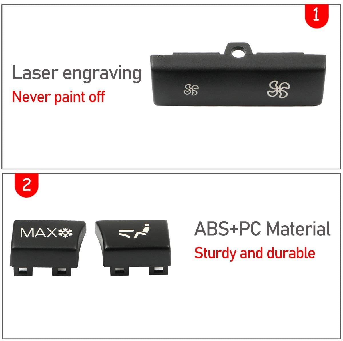 Upgraded for BMW 5'/6'/7/X5/X6 A/C Climate Control Button Covers-3PCS | Rear | YDSSTORE