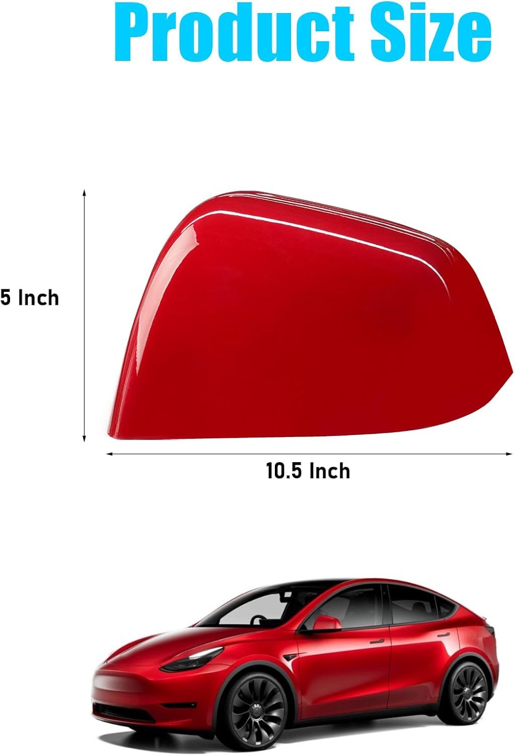 For Tesla Model Y Side Mirror Cover Left Driver Side Replacement | Red | YDSSTORE