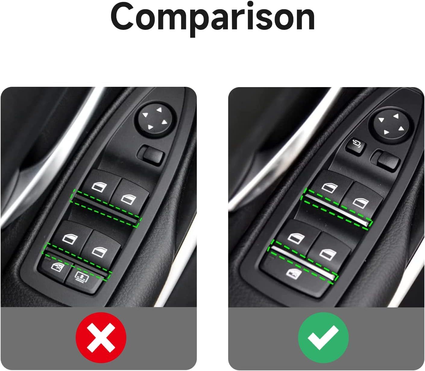 Car Window Lift Switch Cover Trim – Carbon Fiber ABS Sticker Decal for BMW 3 Series F30 F31 F34 3GT F32 F33 F36 Interior Accessories-autoydsstore