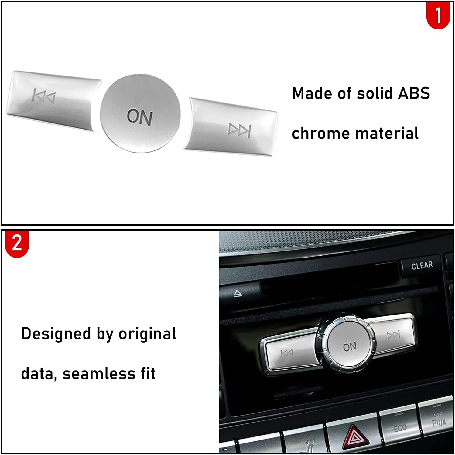 For Mercedes Benz B/C/E/G Class Radio Button Cover Stickers-Large | YDSSTORE