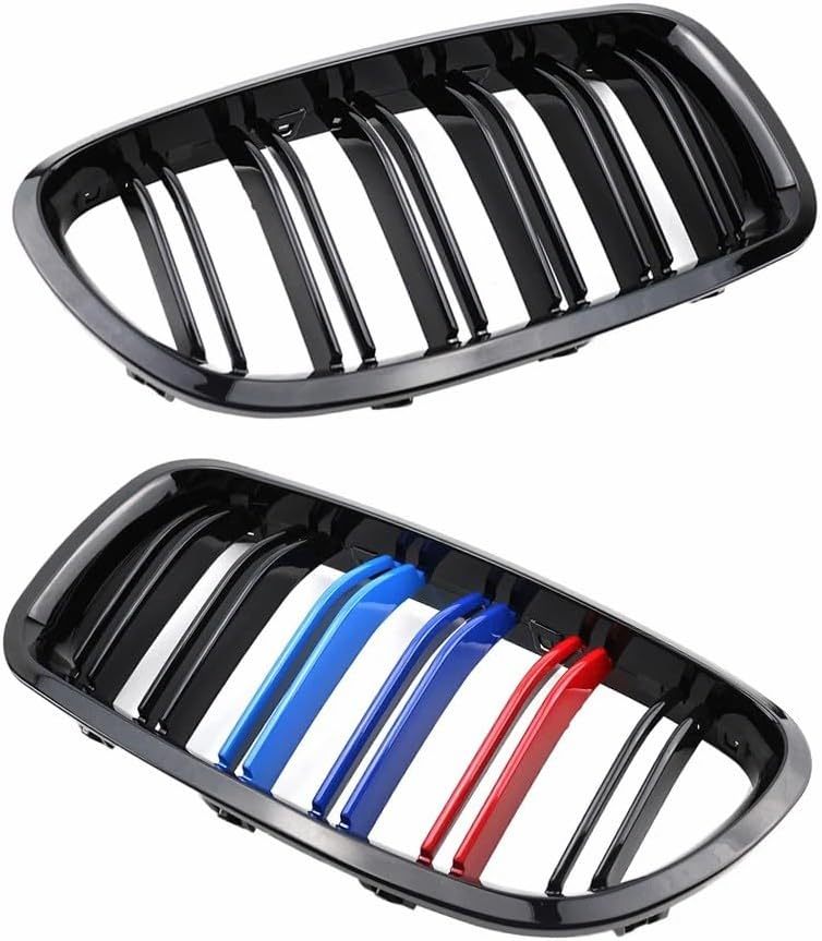 F10 Black Kidney Grille.Front Bumper Grill Compatible with 2010-2017 BMW 5 Series F10 F11 F18 Sedan 520i 528i 535d 535i 550i 520i (Double Slats M Color. F10 (2010-2016))