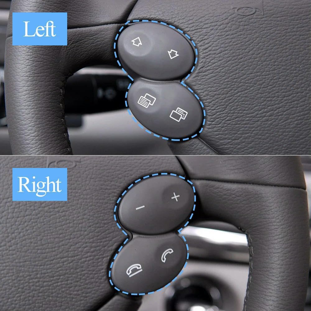 Button Trim Cover for Mercedes-Benz E/G/CLK/CLS Class W211 W463 W209 W219 E300 G55. Car Multi-Function Steering Wheel Switch Button Keys