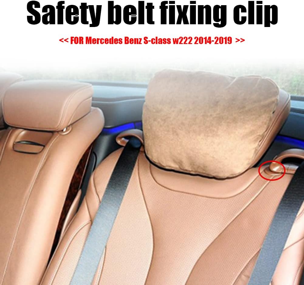 Car Rear Seat Belt Guide Cable Fixing Tie Buckle for -Mercedes-Benz S-Class W222 2014-2019 Safe Belt Clip Auto Interior Parts (Beige)