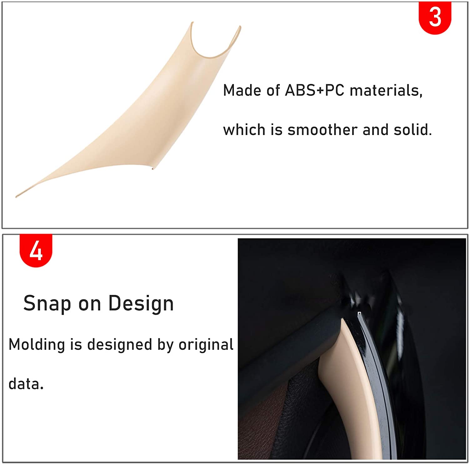 Upgraded For BMW 3/4 Series Car Door Handle-F30/F31/F32/F36 F89| Beige 2pcs | YDSSTORE