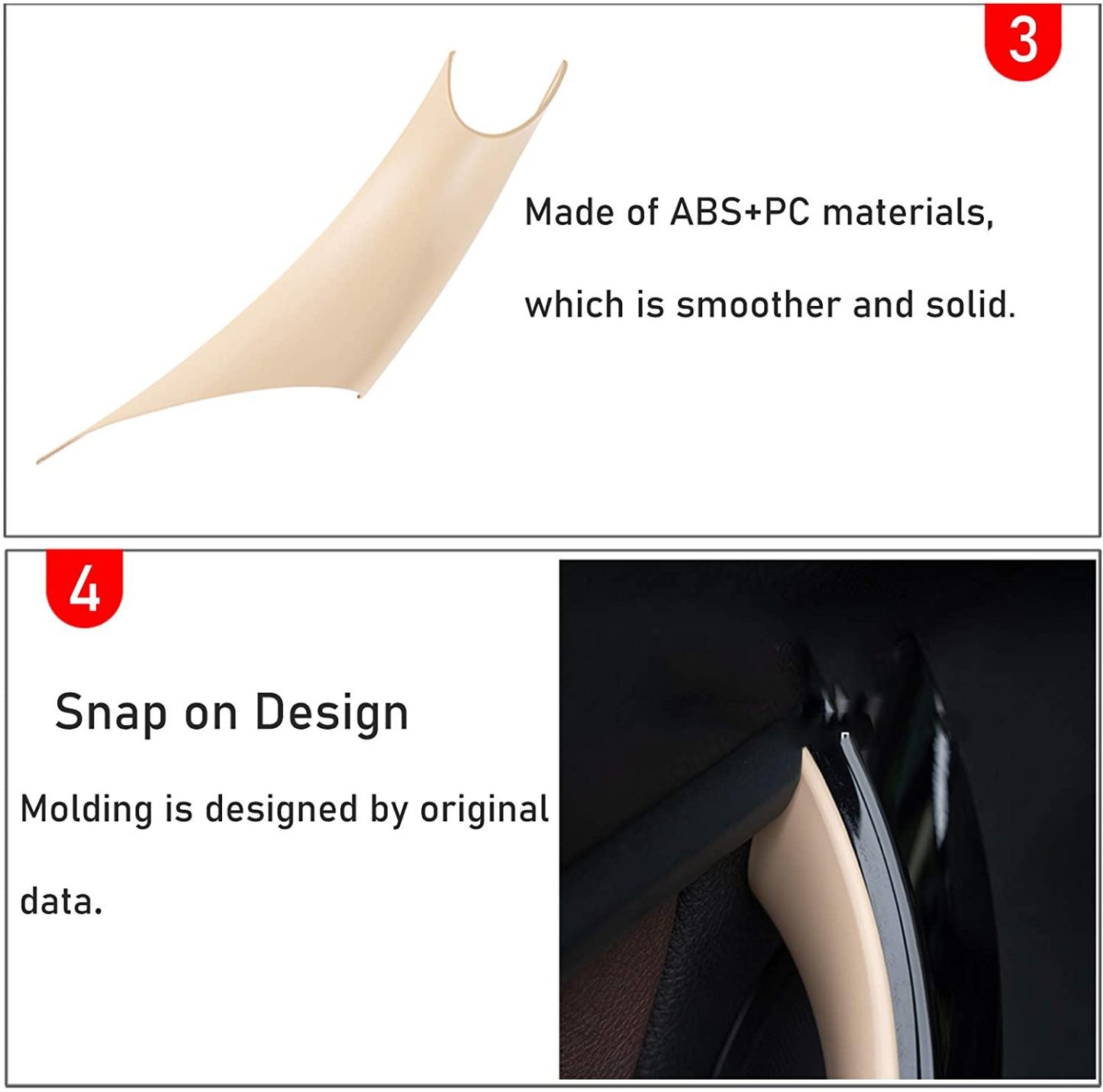 Upgraded For BMW 3/4 Series Car Door Handle-F30/F31/F32/F36 F89| Beige 2pcs | YDSSTORE