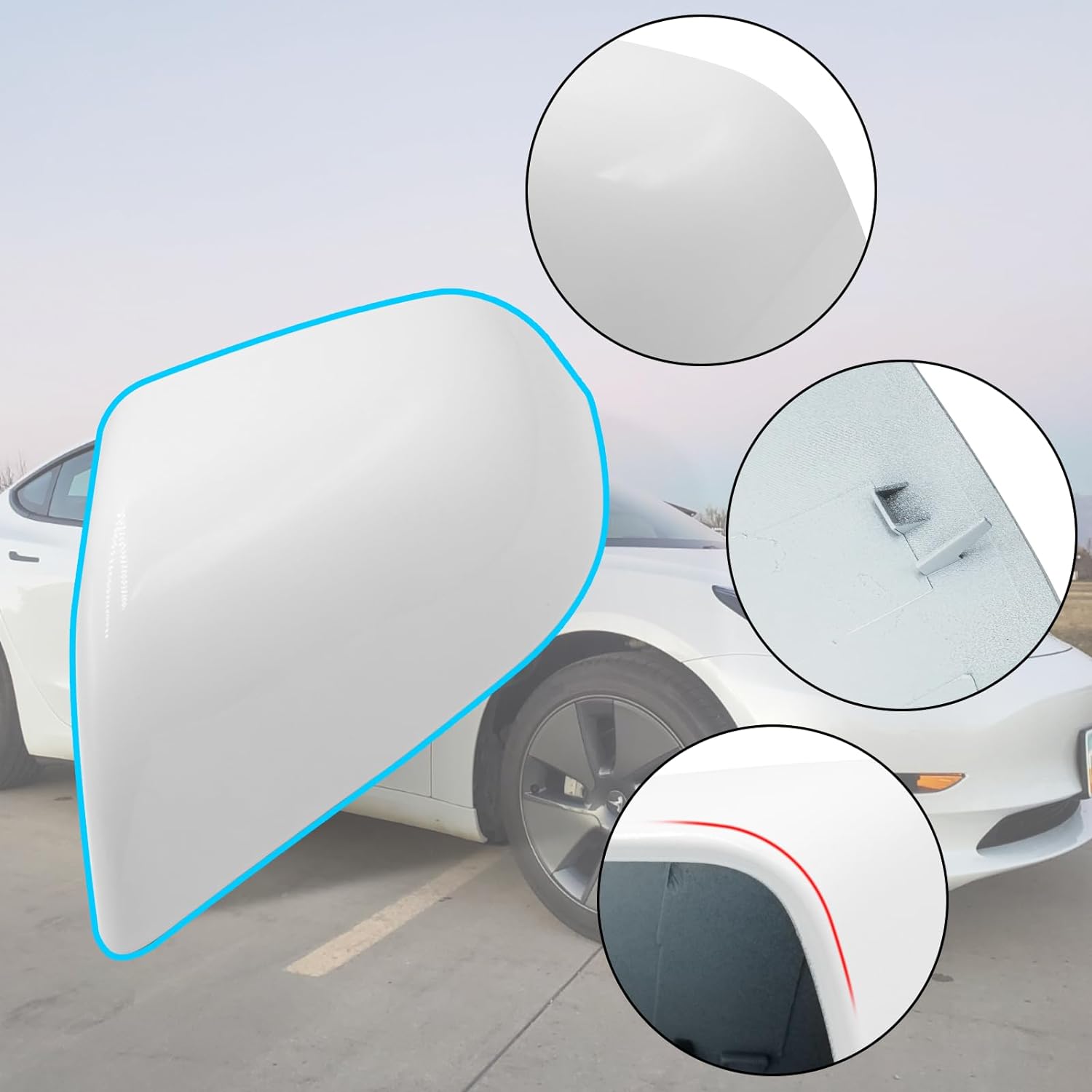 YDSSTORE Compatible with Tesla Model 3 Side Mirror Cover Replacement 2017 2018 2019 2020 2021 2022 2023. Driver Side Rear View Mirror Cover. Door Wing Mirror Cover Caps for Model 3 Accessories(White)-autoydsstore