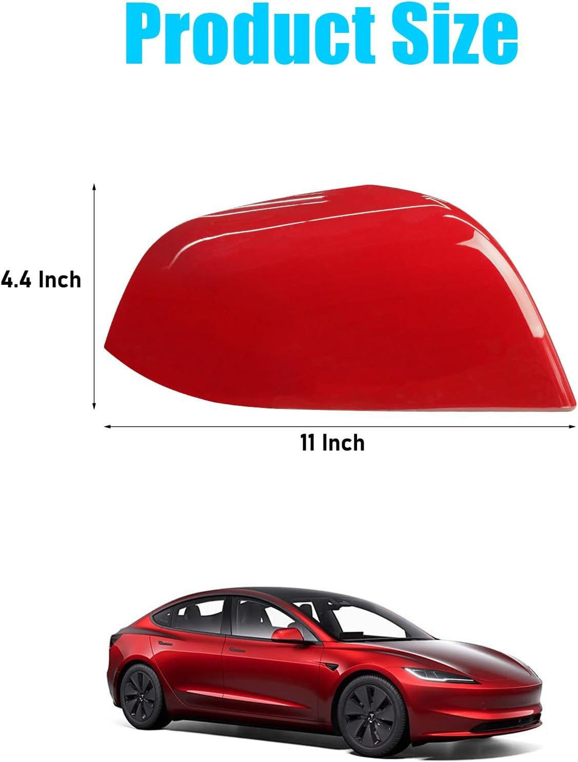 YDSSTORE Compatible with Tesla Model 3 Side Mirror Cover Replacement 2017 2018 2019 2020 2021 2022 2023 2024. Passenger Side Rear View Mirror Cover. Door Mirror Cover Caps for Model 3 Accessories(Red)-autoydsstore