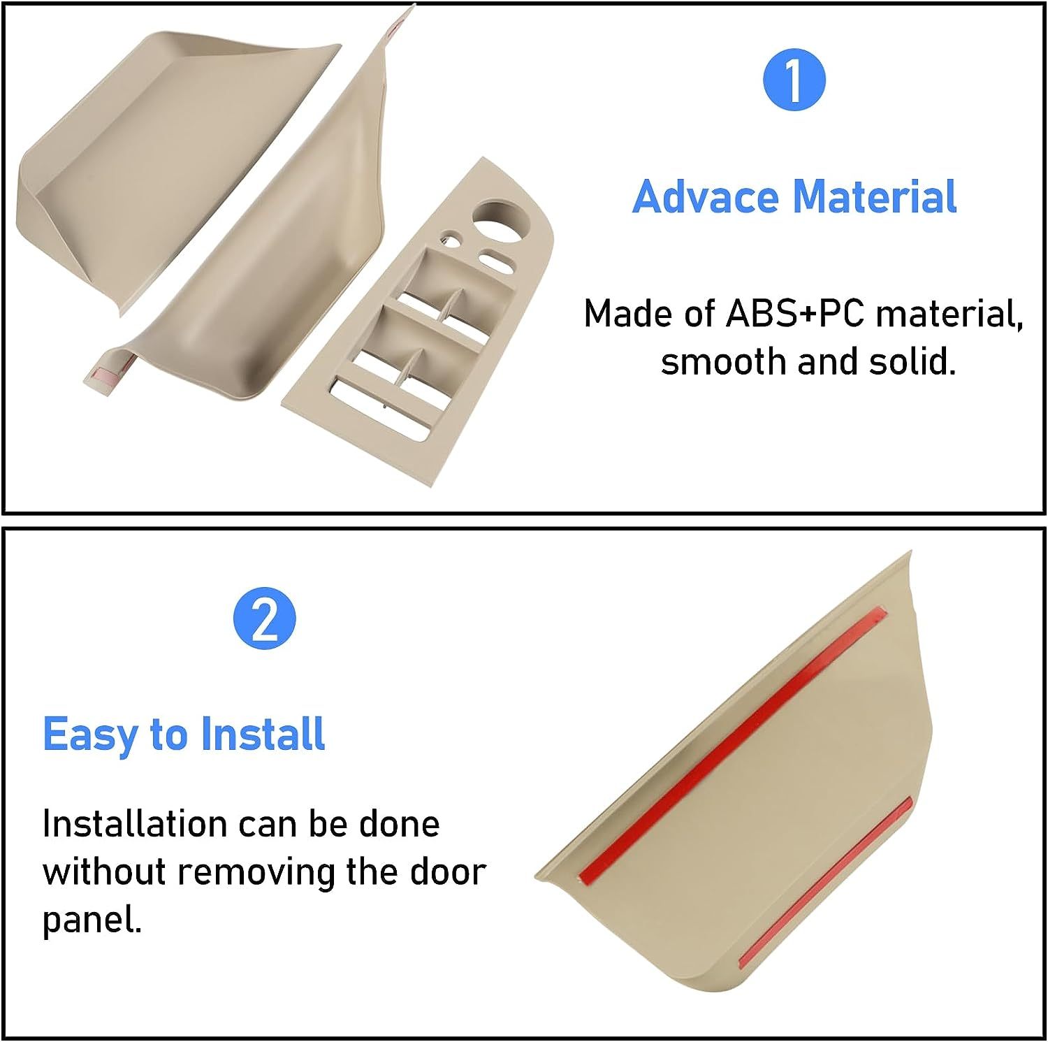 For BMW 3 Series E90/E91 Driver Side Door Handle Cover (2004-2007) - 14.76 Beige | YDSSTORE