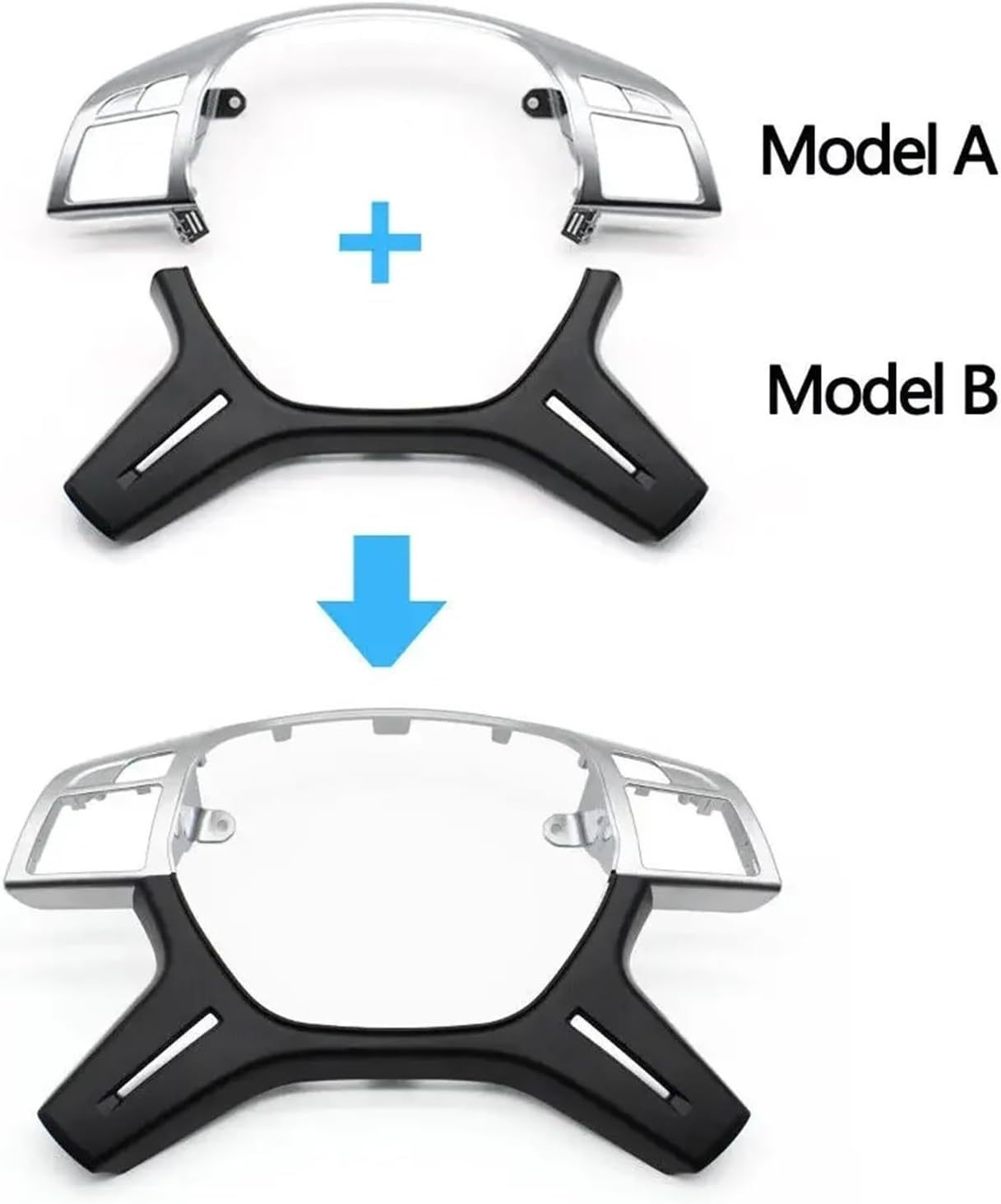 Car Interior Steering Wheel Trim. Compatible for Mercedes Benz ML GL GLS W166 W204 W212 W463(Grey)