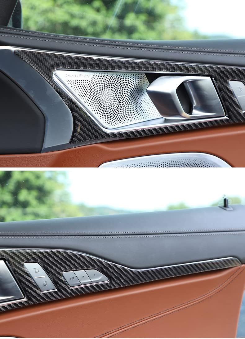 YDSSTORE Inner Door Handle Panel Frame Sticker Trim Soft Carbon Fiber 2PCS Compatible with BMW 8 Series G14 G15 2019-2022 Door Panel Decoration Sticker Accessories