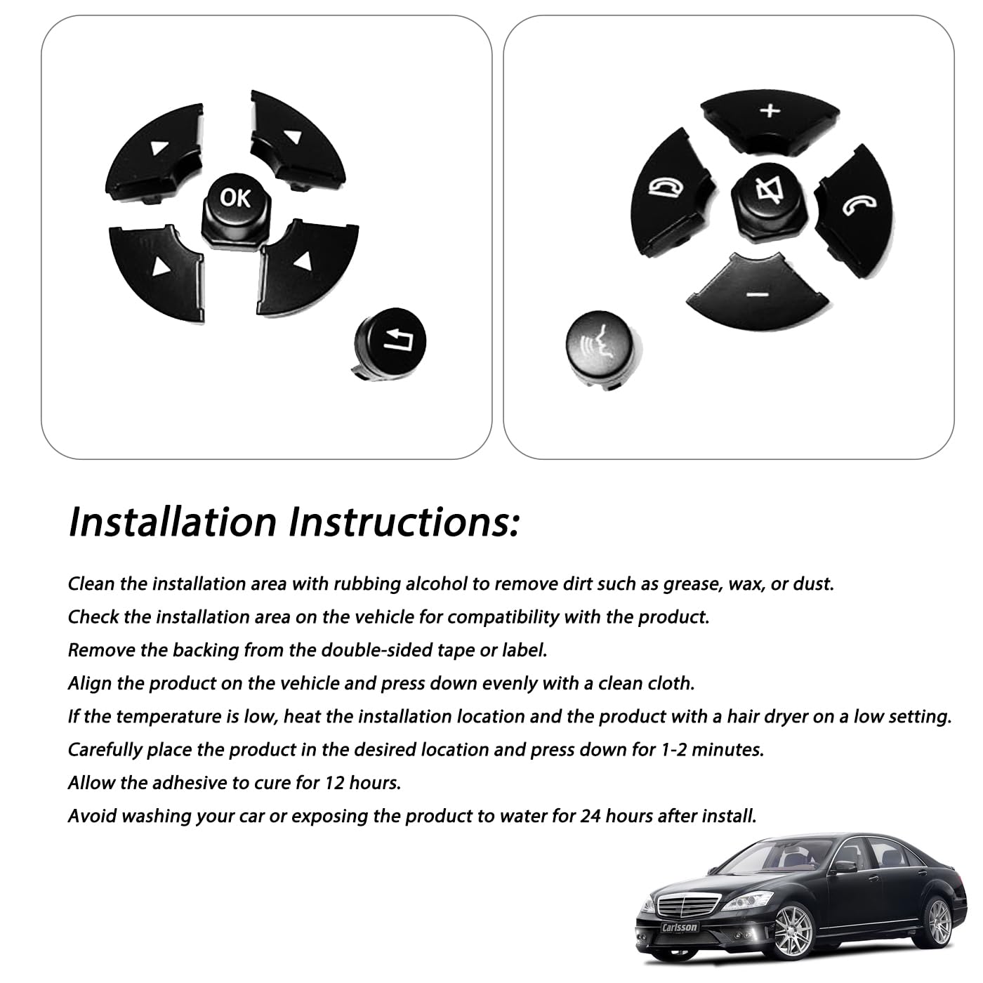 Steering Wheel Button - Switch Control Buttons for Mercedes Benz S CL Class W221 W216 S300 S320 S400 S450.Waterproof Rust Proof Steering Wheel Radio Control Switch Buttons (Yellow)