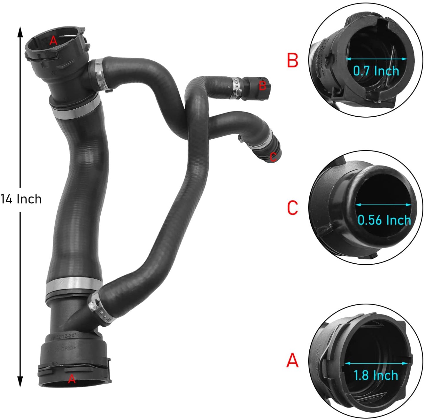 Upgraded For BMW 5'/6' Upper Radiator Hose - 17127546064 | YDSSTORE