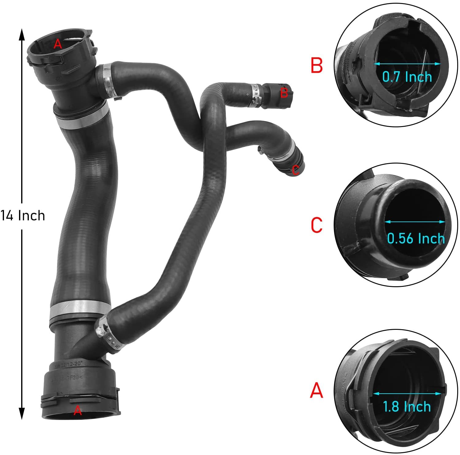 Upgraded For BMW 5'/6' Upper Radiator Hose - 17127546064 | YDSSTORE