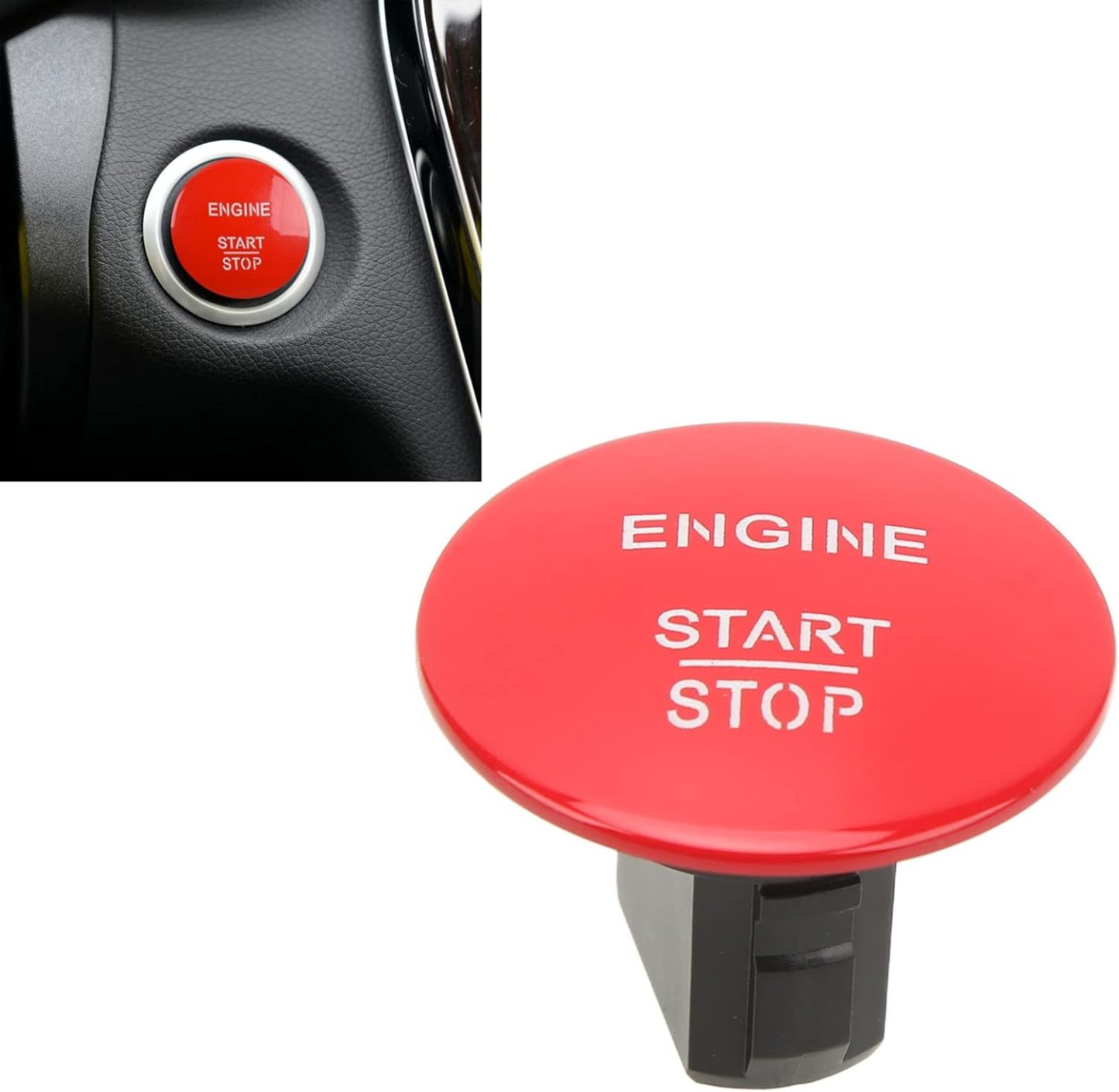 Engine Start Stop Button. ABS Alloy Start Push Button. 2215450714 Ignition Button Switch Replacement for Mercedes‑Benz CL550 E350 CLS350(Red)