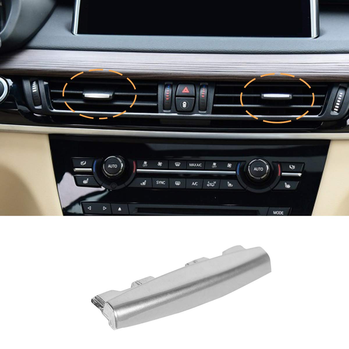 For BMW X5/X6 Car Air Vent Tab Chrome-Plated Trim Replacement | YDSSTORE