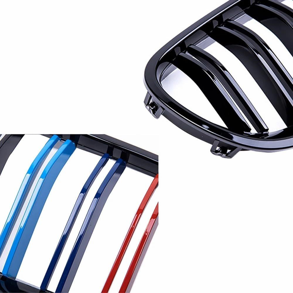 F10 Black Kidney Grille.Front Bumper Grill Compatible with 2010-2017 BMW 5 Series F10 F11 F18 Sedan 520i 528i 535d 535i 550i 520i (Double Slats M Color. F10 (2010-2016))
