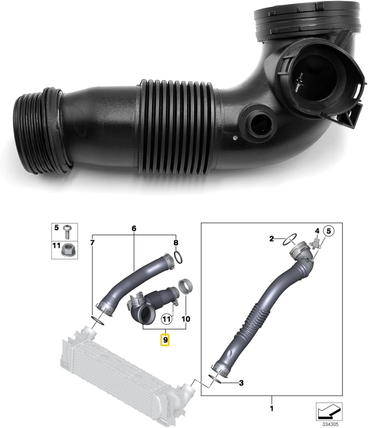 For BMW Air Intake Hose Inlet Tube Pipe Replacement 13717605638 |YDSSTORE