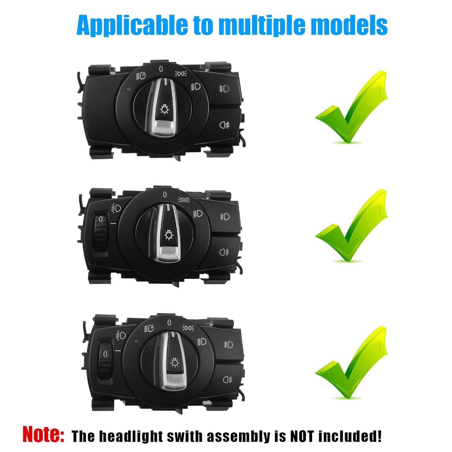 YDSSTORE  For BMW E81 E82 E87 E88 E90 E91 E84 Headlight Switch Knob Button Replacement