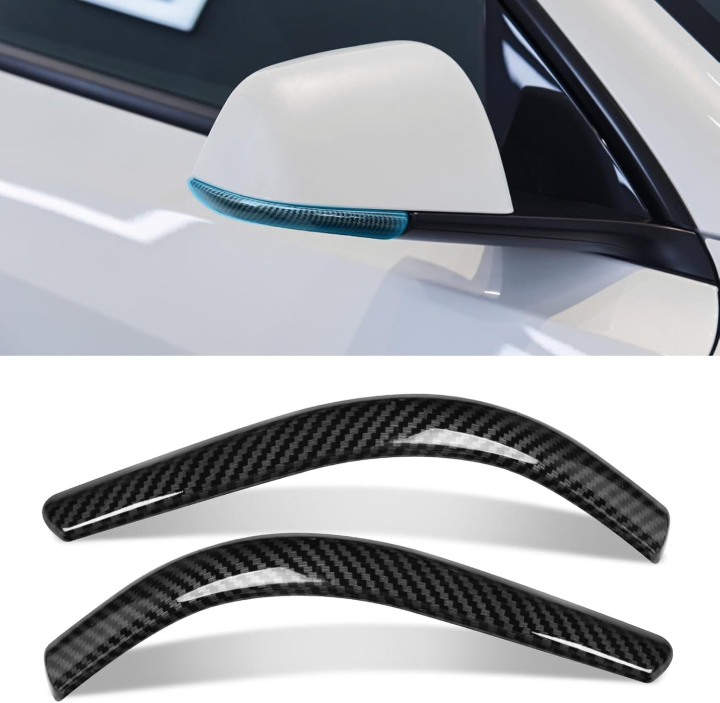 Tesla Model Y Side Mirror Trim Strips (2018-2024) - Anti-Collision Protector | YDSSTORE