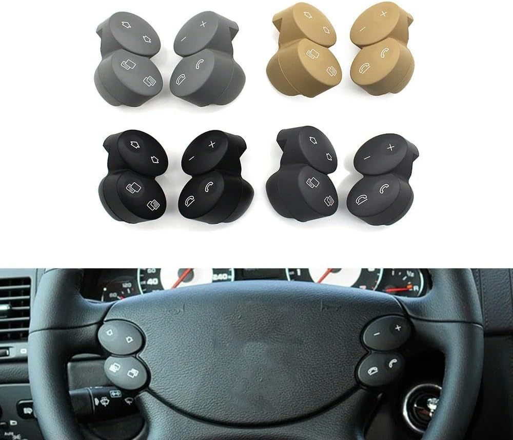 Button Trim Cover for Mercedes-Benz E/G/CLK/CLS Class W211 W463 W209 W219 E300 G55. Car Multi-Function Steering Wheel Switch Button Keys