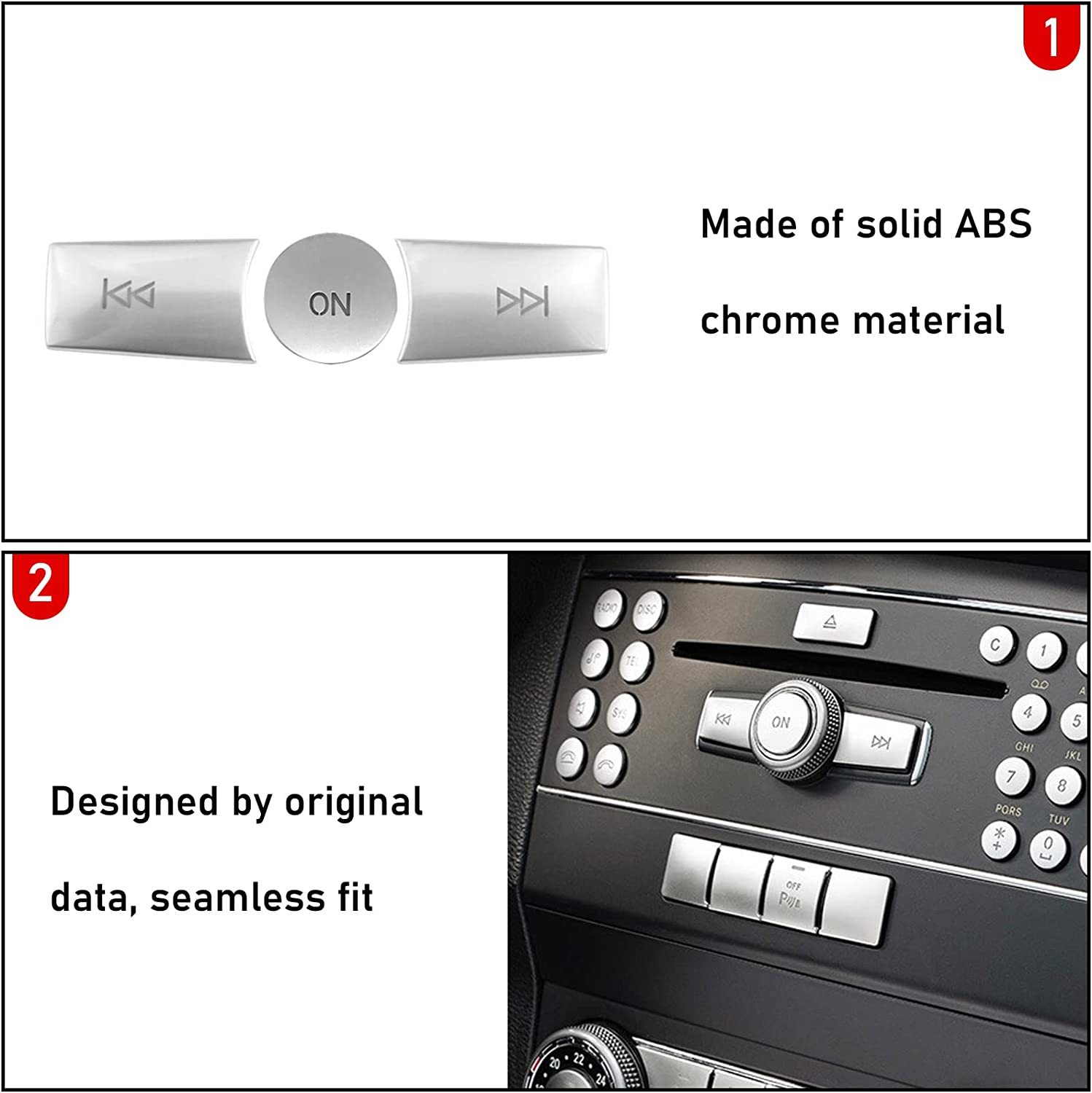 For Mercedes Benz C/GLK Class Radio Button Cover Stickers-Small Replacement | YDSSTORE