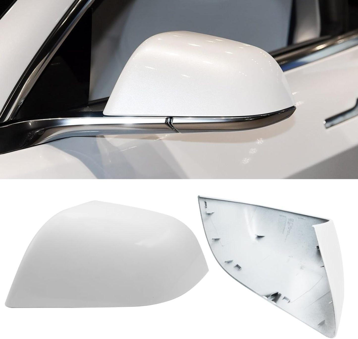 YDSSTORE Compatible with Tesla Model 3 Side Mirror Cover Replacement 2017 2018 2019 2020 2021 2022 2023. Driver Side Rear View Mirror Cover. Door Wing Mirror Cover Caps for Model 3 Accessories(White)-autoydsstore