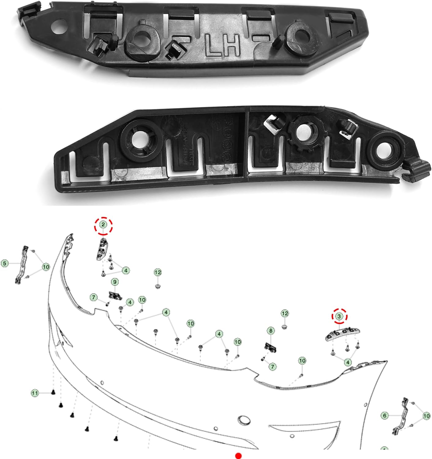 For Tesla Model 3 Front Bumper Bracket 1084181-00-E 1084182-00-E. Left & Right Front Fender Retainers Bracket Holder | YDSSTORE-autoydsstore