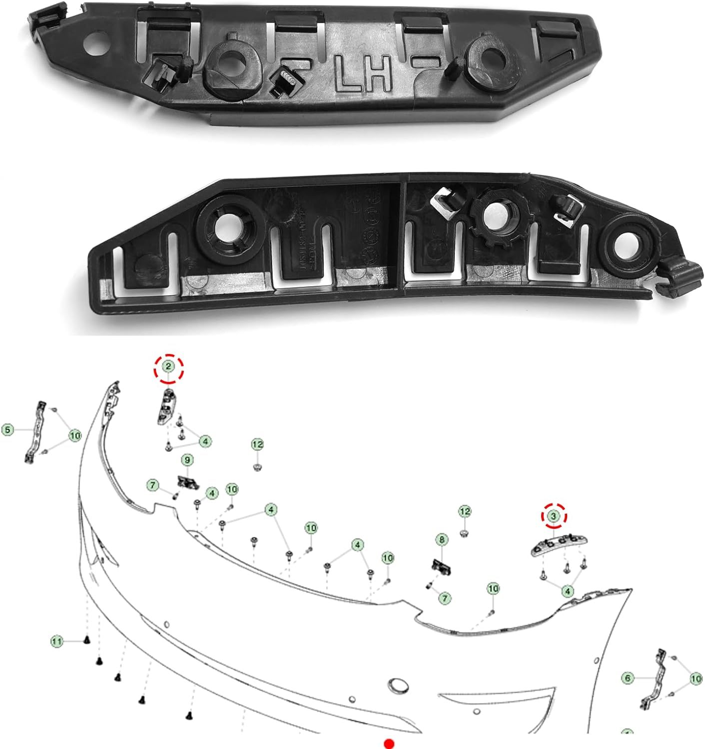 For Tesla Model 3 Front Bumper Bracket 1084181-00-E 1084182-00-E. Left & Right Front Fender Retainers Bracket Holder | YDSSTORE-autoydsstore
