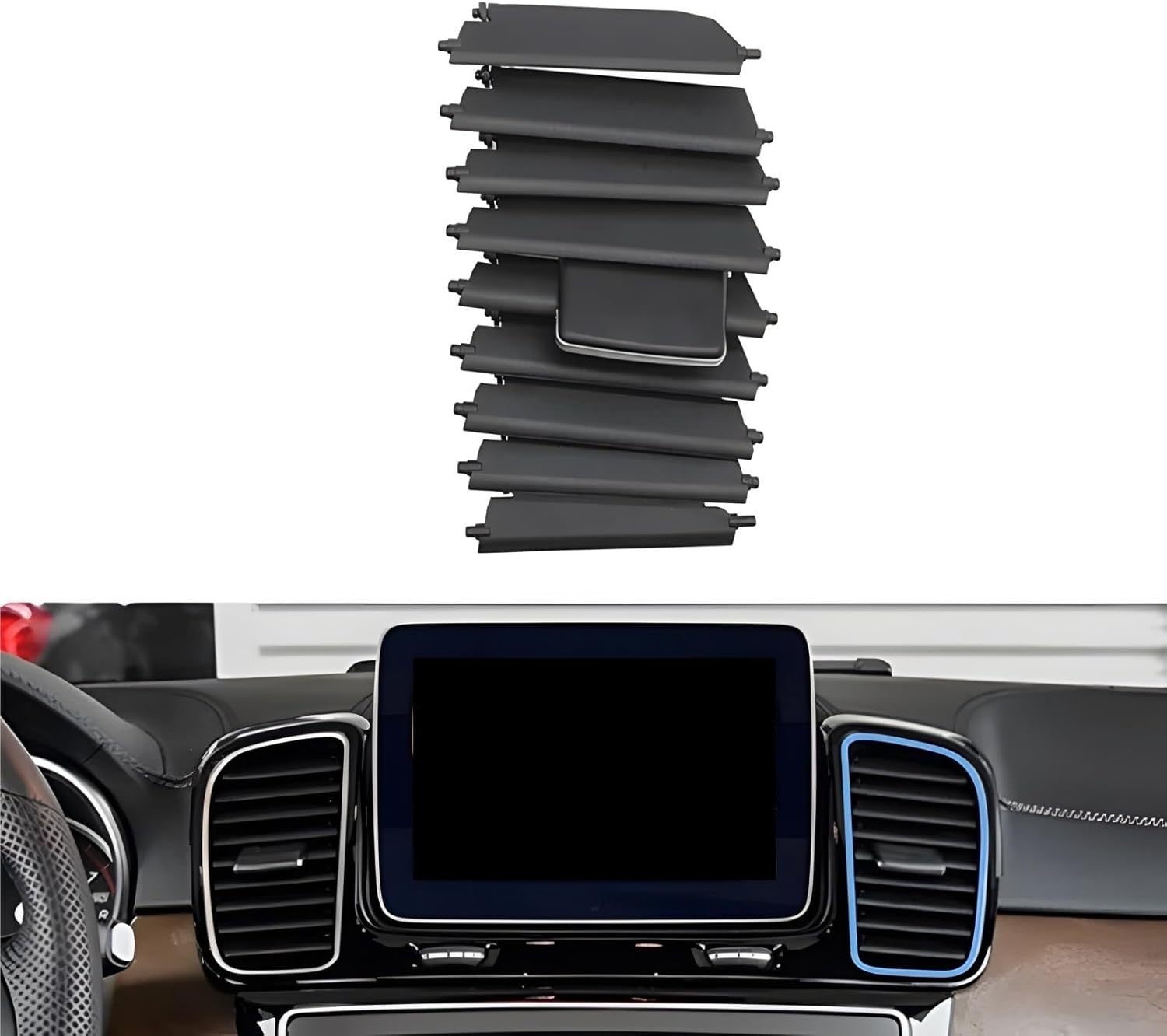 Car Center Dashboar AC Air Outlet Vent Grille Blade Slider Clip Repair Kit Compatible For Mercedes Benz W166 W292 M ML350 GL450 GLE GLS