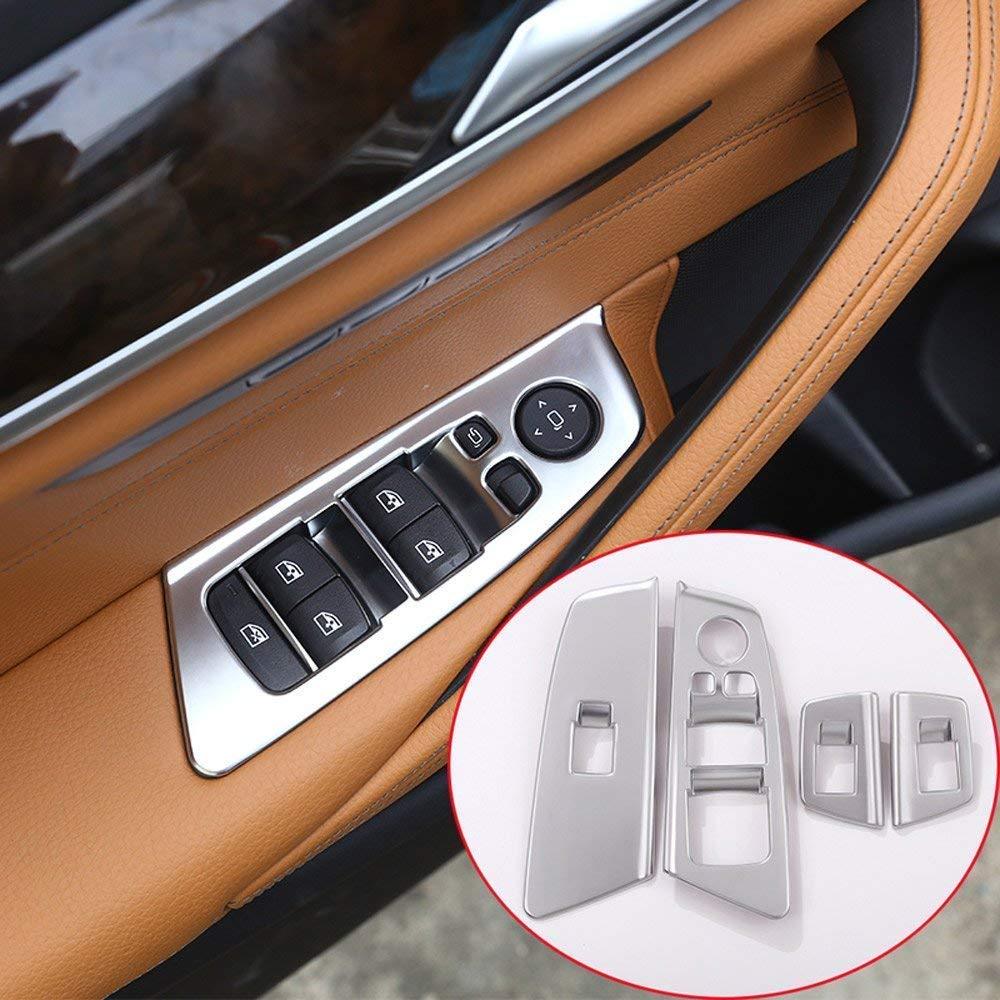 Window Lift Button Frame Trim 4pcs for BMW 5 Series G30 2017-2018 Carbon Fiber Look Window Switch Lift Button Frame Cover Trim-autoydsstore