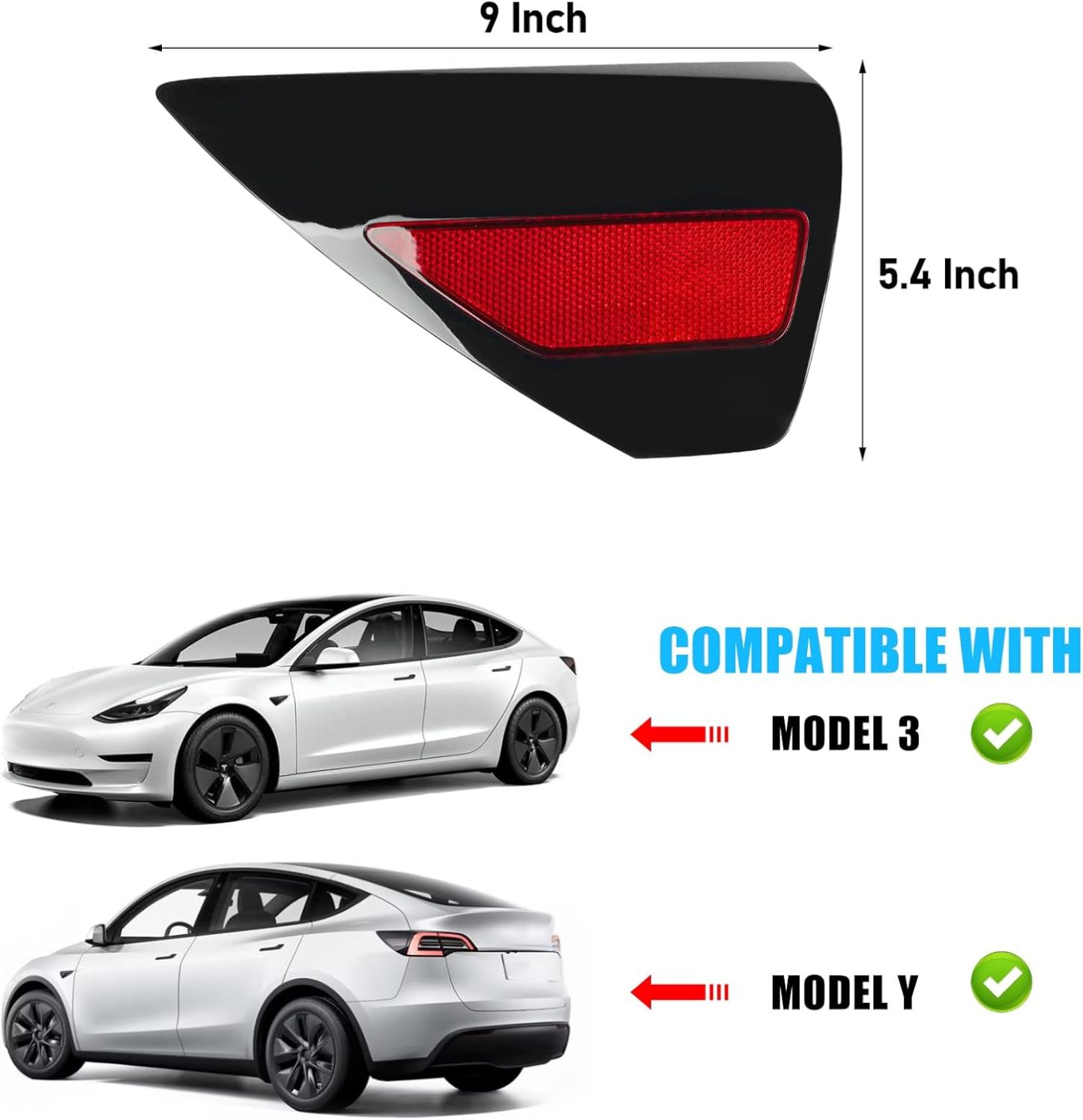YDSSTORE Compatible with Tesla Charging Port Cover for Model 3 2017-2024 Model Y 2020-2024. Rear Left Side Taillight Charge Door Cover Reflector for Tesla. Charging Port Cover Replacement 1084854-99-J-autoydsstore