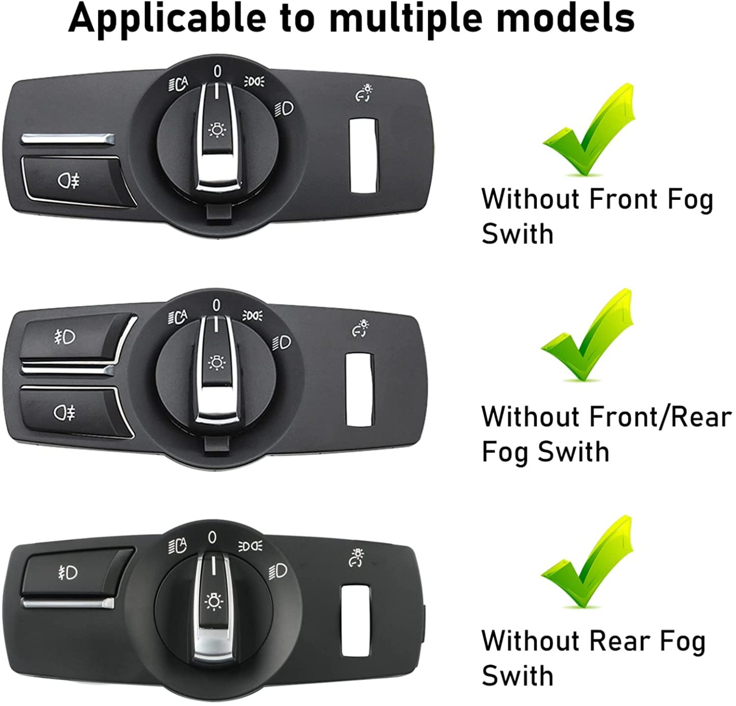 For BMW Headlight Switch Knob Button Covers | 4PCS | YDSSTORE