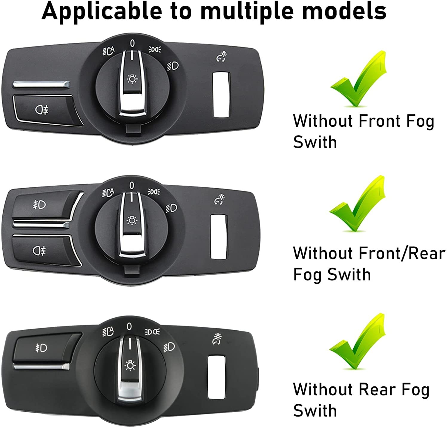 For BMW Headlight Switch Knob Button Covers | 4PCS | YDSSTORE
