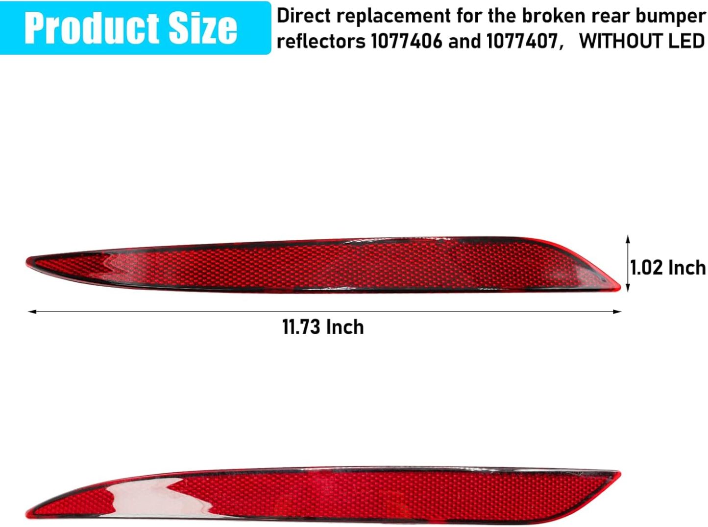 YDSSTORE Compatible with Tesla Mode 3 Rear Bumper Reflector Lights 2017-2023. Left & Right Rear Bumper Red Marker Trim. Bumper Reflector Light Replacement for Model 3 Back Bumper Tail Reflector-autoydsstore