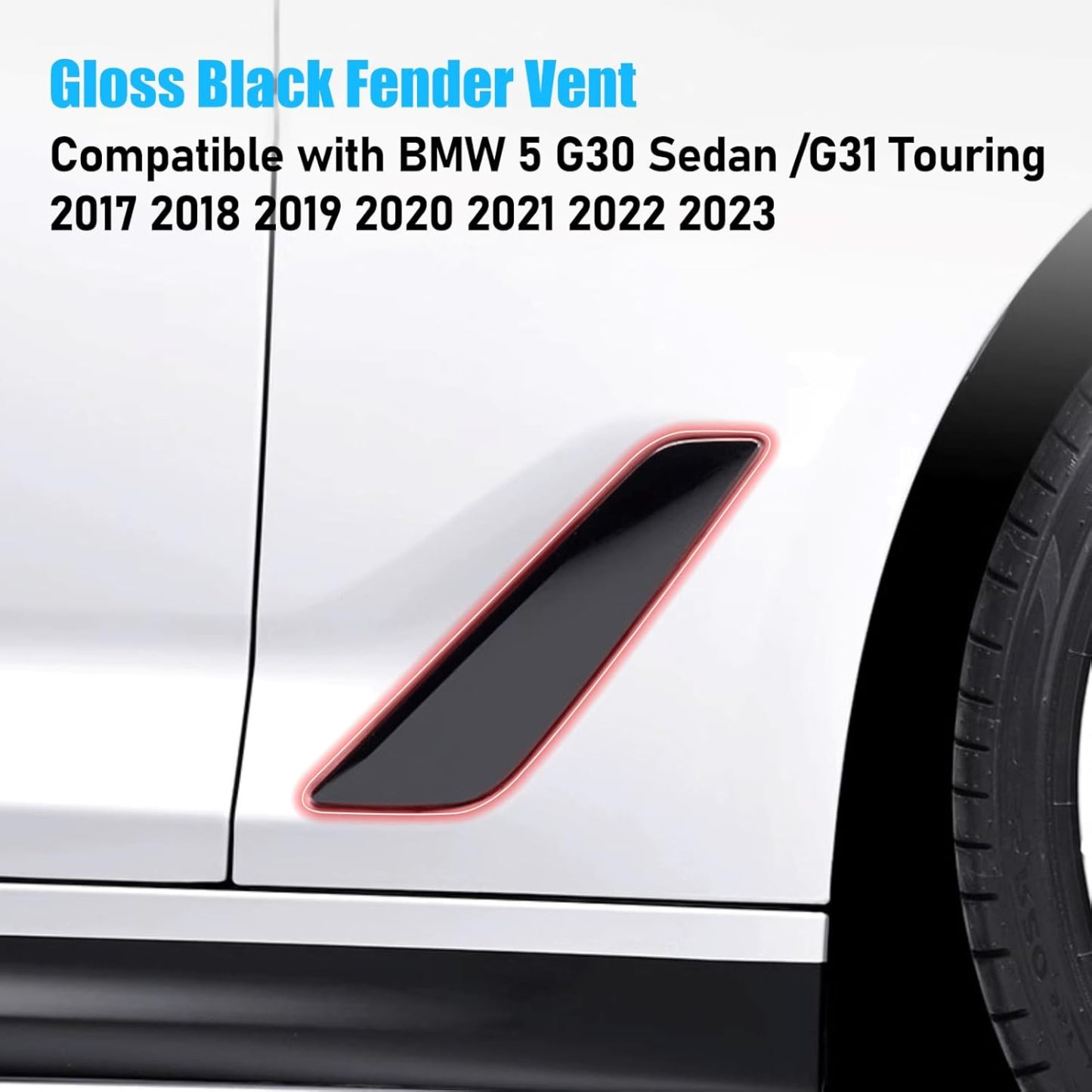 For BMW 5 Series G30/G31 Fender Vent Replacement (2017-2023) - Glossy Black | YDSSTORE