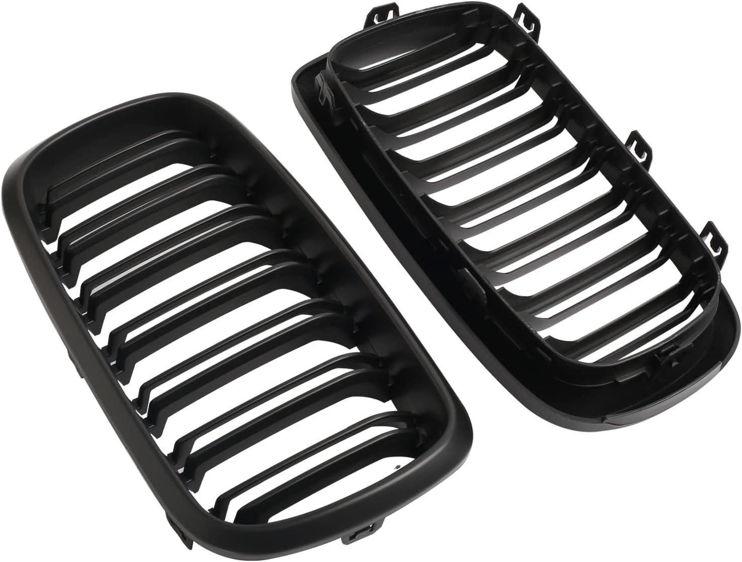 YDSSTORE X5 F15 Grille .Gloss Black Kidney Grille Fit 2014-2018 X5 F15 X6 F16 X5M F85 X6M F86 Dual Slat Double Line-autoydsstore