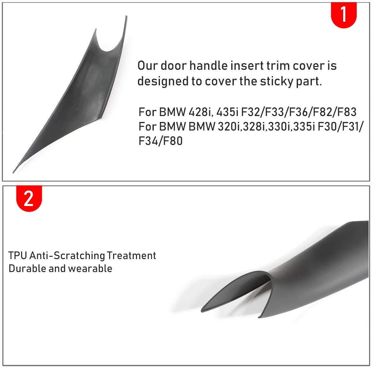 Modified For BMW 3/4 Series Car Door Handle-F30/F31/F32/F36 | Black 2pcs |YDSSTORE