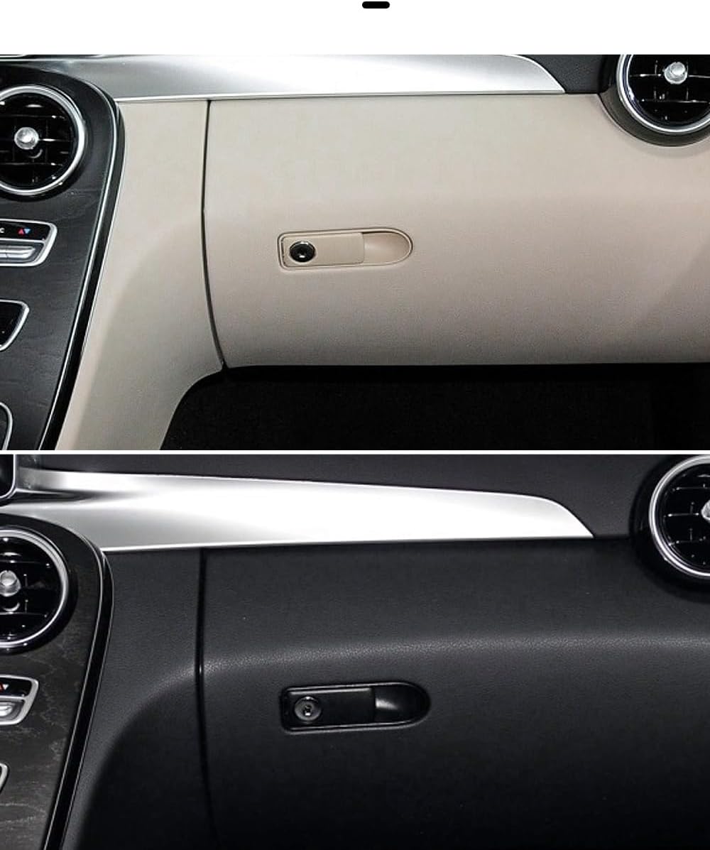 Car Glove Box Handle Cover Interior Lid Lock Toolbox Glove Boxes Cover Switch For Benz W205 W253 C GLC Class C200 GLC260 (Gray)