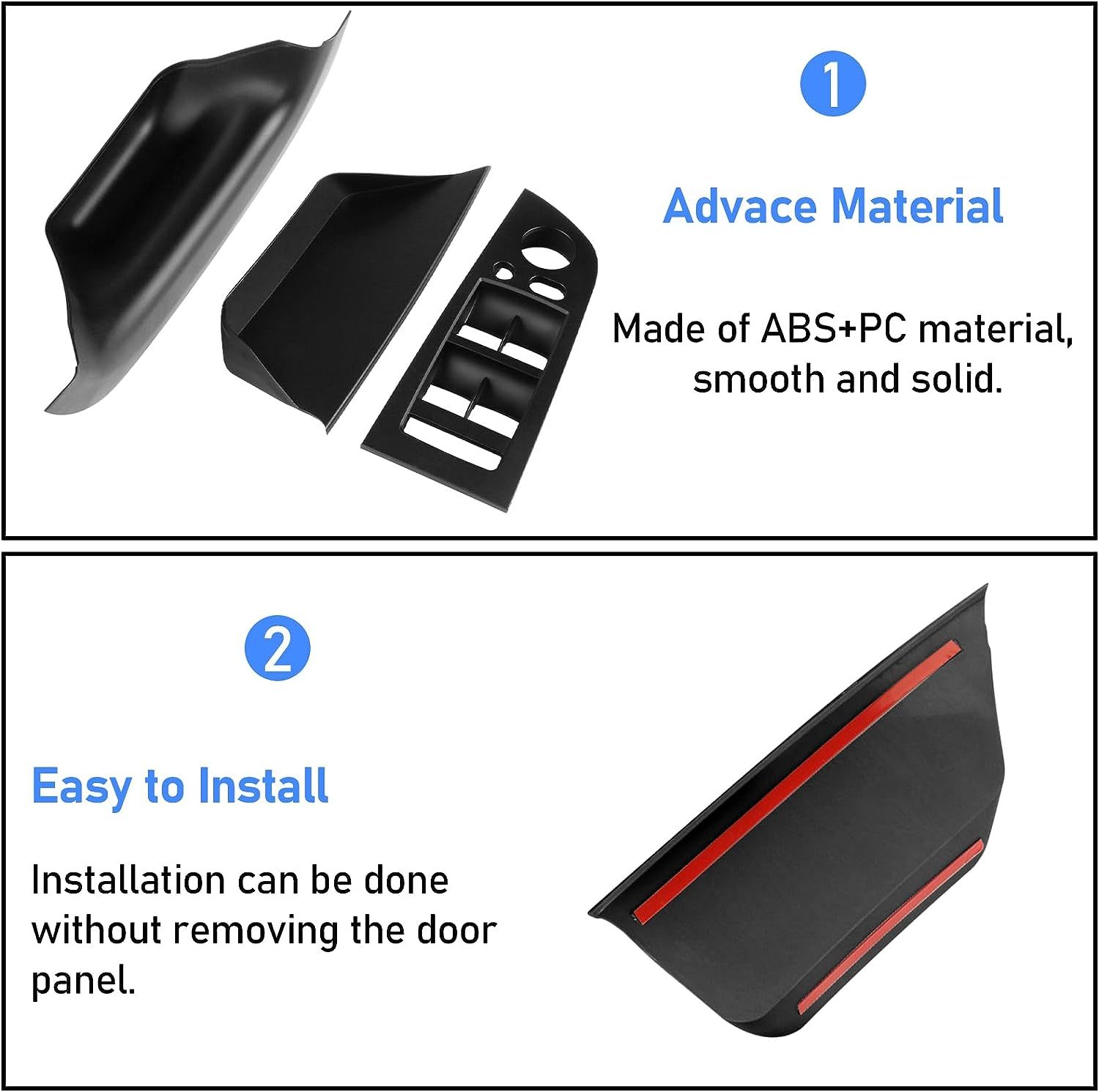 For BMW 3  E90/E91 Driver Side Pull Handle Cover and Window Switch Panel (14.76inch-Black)|YDSSTORE