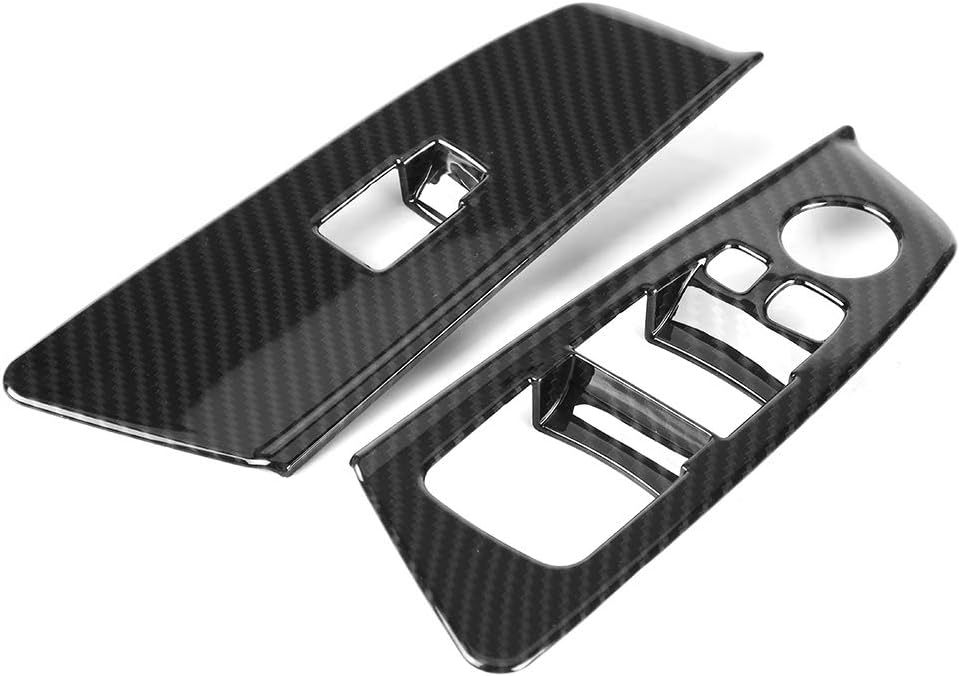 Window Lift Button Frame Trim 4pcs for BMW 5 Series G30 2017-2018 Carbon Fiber Look Window Switch Lift Button Frame Cover Trim-autoydsstore